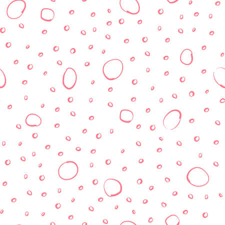 Abstract Seamless Line Circle Pattern. Hand Drawn, Pink and White. Vector.のイラスト素材