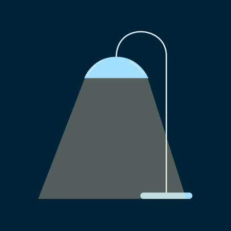 Floor lamp for loft, living room, bedroom, study room and office. Light isolated electric home interior energy furniture. Flat vector cartoon illustration, clipart.のイラスト素材
