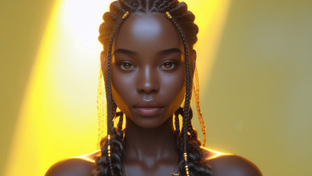 Attractive african girl with dreadlocks african braids - creative hairstyle. African model.