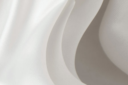 Abstract flowing lines with a smooth transition from the color cloud dancer palette. A technologically advanced, soft white halftone background with a luxurious, elegant effectの写真素材