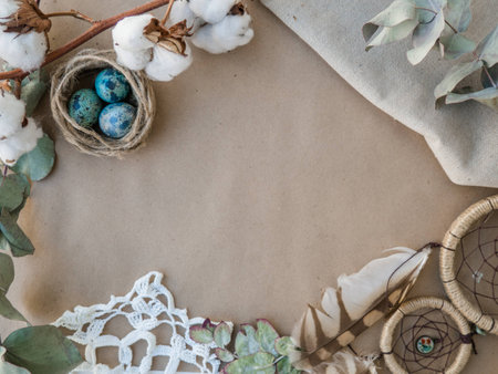 Easter holiday decorations , Easter concept backgroundの写真素材