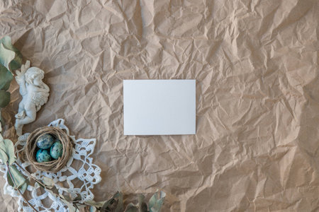 Easter holiday decorations , Easter concept backgroundの写真素材