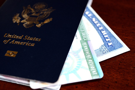 passport, ssn and green cardの写真素材