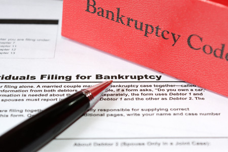 bankruptcy form and bankruptcy law bookの写真素材