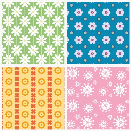 patterns with flowersのイラスト素材