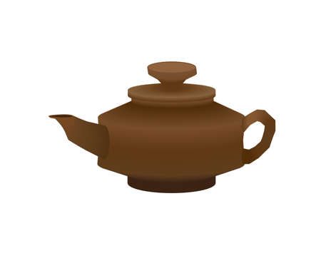 brown teapotのイラスト素材