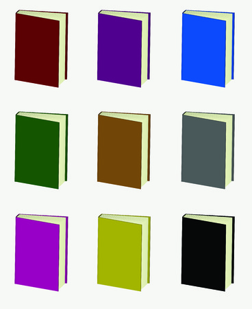Set of colorful vector booksのイラスト素材