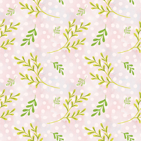 Flowers Illustration Seamless Pattern Hand-Painted Background Texture Wallpaper Scrapbookの写真素材