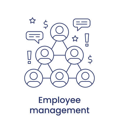 Employee management icon, ESG social concept. Illustration isolated on a white background.の写真素材