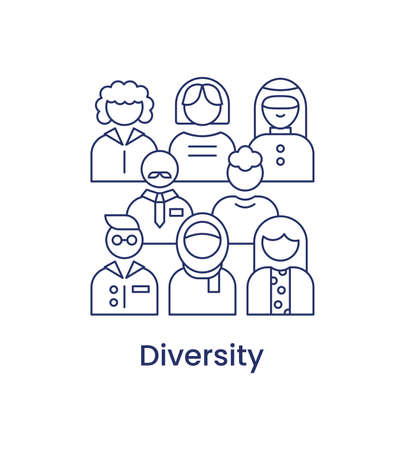 Diversity icon, ESG social concept. Illustration isolated on a white background.の写真素材