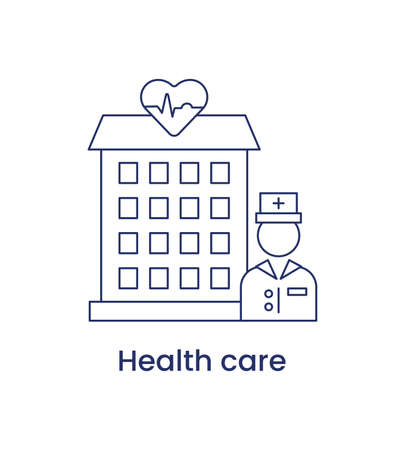 Health care icon, ESG social concept. Vector illustration isolated on a white background.のイラスト素材