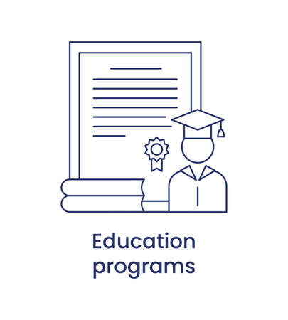 Education programs icon, ESG social concept. Vector illustration isolated on a white background.のイラスト素材