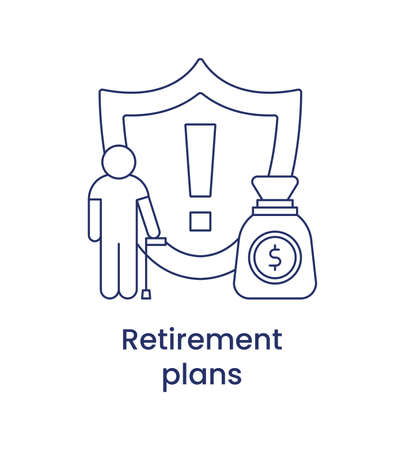Retirement plans icon, ESG social concept. Vector illustration isolated on a white background.のイラスト素材