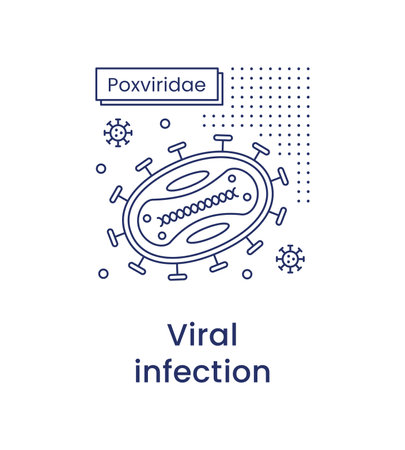 Monkeypox virus icon, medicine concept. Vector line illustration isolated on a white background.のイラスト素材