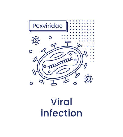 Monkeypox virus icon, medicine concept. Line illustration isolated on a white background.の写真素材