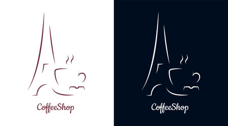 Coffee chocolate logo design concept. Vector illustration isolated on a white background.のイラスト素材