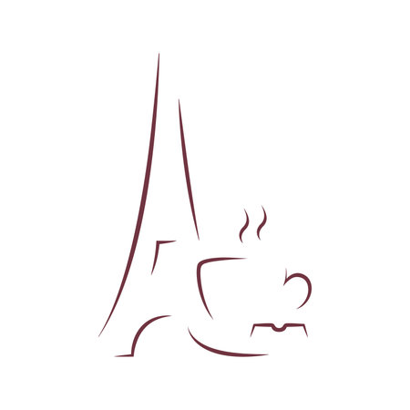 Coffee chocolate logo design concept. Illustration isolated on a white background.の写真素材