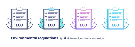 Environmental regulations icon, ESG environmental concept. Vector illustration isolated on a white background.のイラスト素材