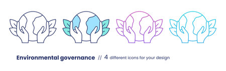 Environmental governance icon, ESG concept. Vector illustration isolated on a white background.のイラスト素材