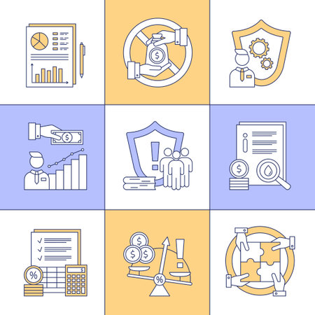 ESG Governance concepts, icons set. Vector illustrationのイラスト素材
