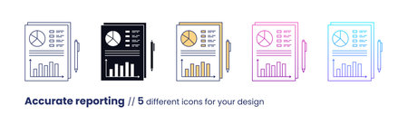 Accurate reporting icon, ESG Governance concept. Vector illustration isolated on a white backgroundのイラスト素材