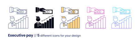 Executive pay icon, ESG Governance concept. Vector illustration isolated on a white backgroundのイラスト素材