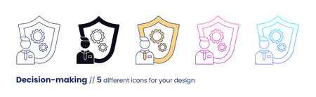 Decision-making icon, ESG Governance concept. Vector illustration isolated on a white backgroundのイラスト素材