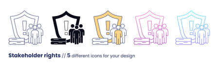 Stakeholder rights icon, ESG Governance concept. Vector illustration isolated on a white backgroundのイラスト素材