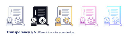 Transparency icon, ESG Governance concept. Vector illustration isolated on a white backgroundのイラスト素材