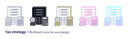Tax strategy icon, ESG Governance concept. Vector illustration isolated on a white backgroundのイラスト素材