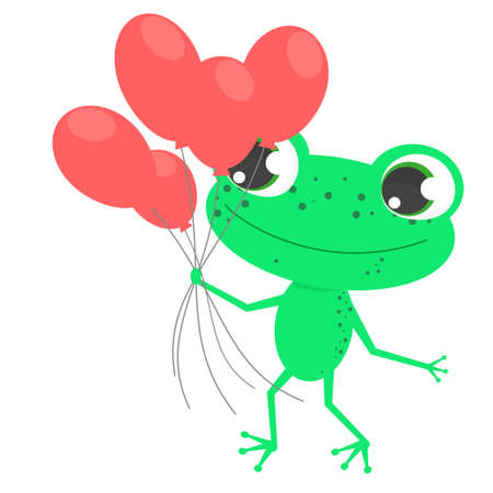 Cute animal. Hand drawn characters. Vector frogのイラスト素材