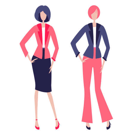 Happy Women Young girl minimalism abstract trendyのイラスト素材