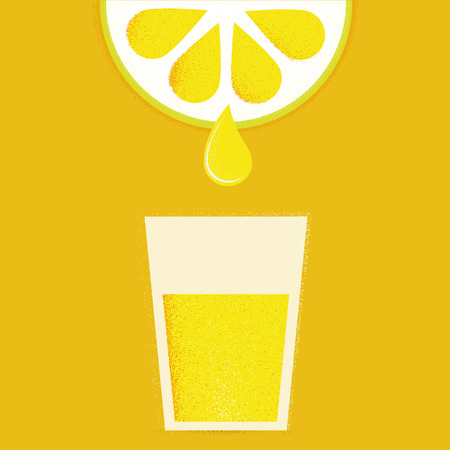 Lemon with glasses of lemonade or cocktail. Vector illustrationのイラスト素材