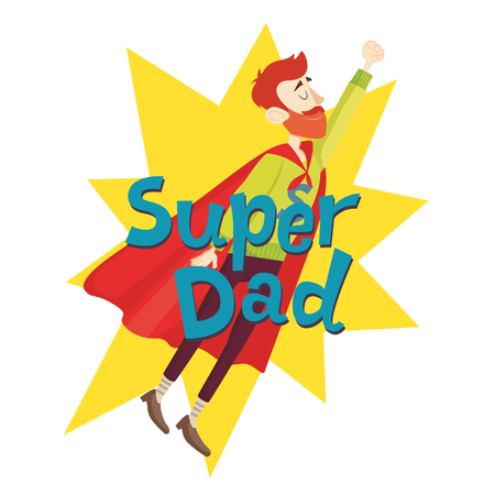 Super Dad. Fathers Day Greeting Card. Vector illustration. EPS 10のイラスト素材