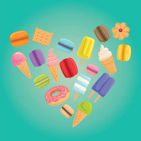 Poster I love Sweet. Vector illustration.のイラスト素材