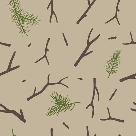 Christmas Rustic Seamless Pattern with branch. Vector EPS 10のイラスト素材