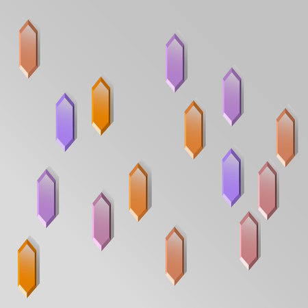 illustration abstract hexagon crystals gemsのイラスト素材