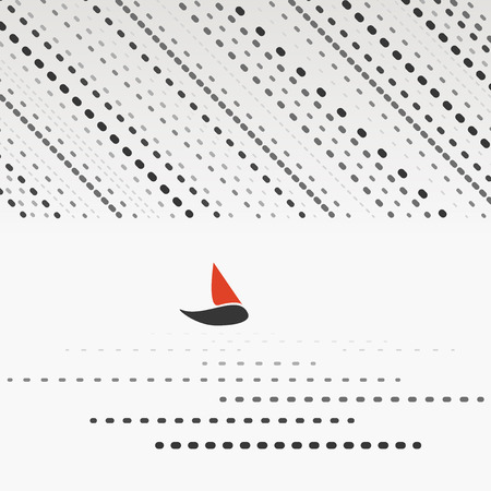 illustration rain ship line patternのイラスト素材