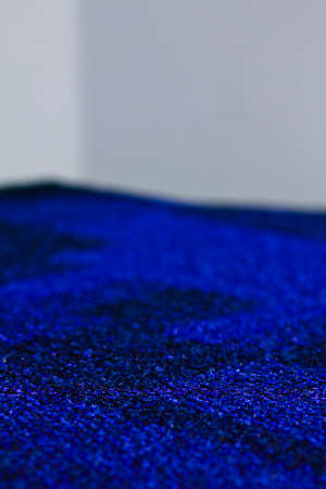 Blue and black carpet indoorの写真素材