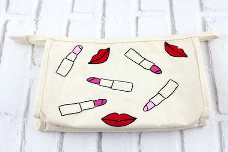 Makeup bag embroideryの写真素材