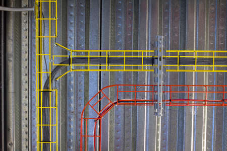 Cable ducting on the roof of a buildingの写真素材