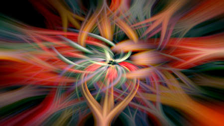 Abstract colorful twisted light fibers. Abstract color backdrop from waving fibers. Blurred background. multicolored swirl wallpaperの写真素材