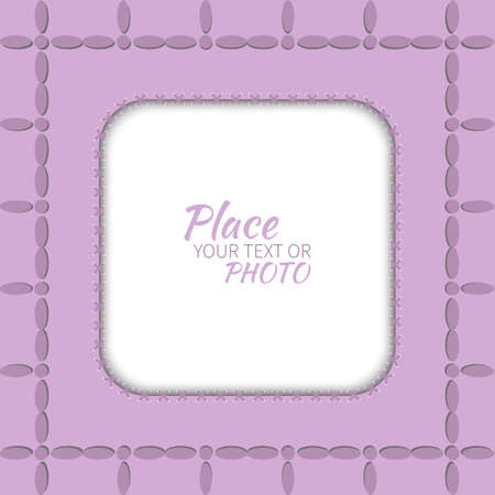 frame for photo with embroidered purple backgroundのイラスト素材