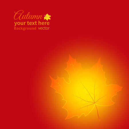glowing autumn maple leaf on brown backgroundのイラスト素材