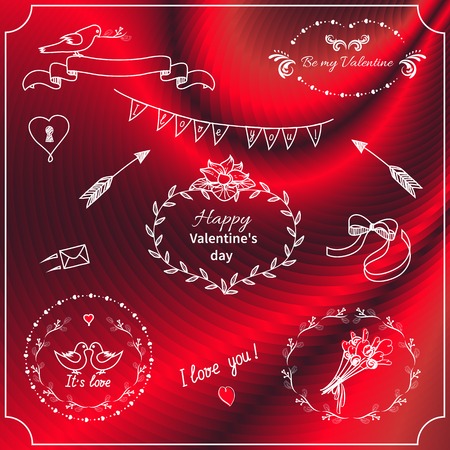 Set of Valentines Day design elementsのイラスト素材