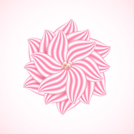 Stylized pink lotus flower isolated on white backgroundのイラスト素材