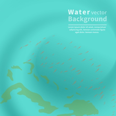 Realistic background of sea, ocean islands and fishのイラスト素材