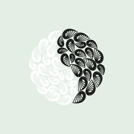 Yin yang pattern symbol isolated on light backgroundのイラスト素材