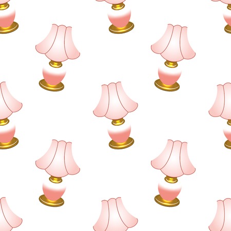 Seamless pattern home lamp light on white backgroundのイラスト素材