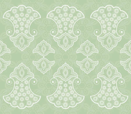 vintage seamless pattern with vignettes and curlsのイラスト素材